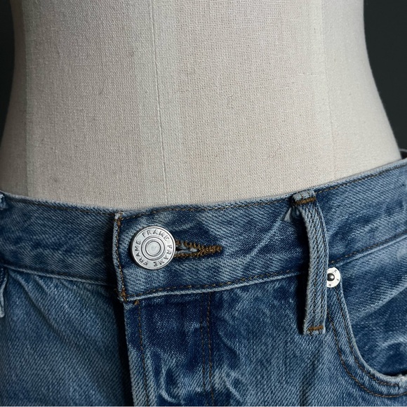 FRAME Le Original Distressed Straight Leg Jeans Medium Wash French Parisian - Picture 3 of 7